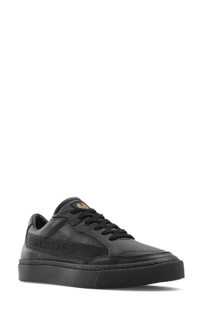 Belstaff Rally Leather Low Top Trainer In Black