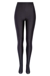 Saint Laurent High Waist Jersey Footed Leggings In Black