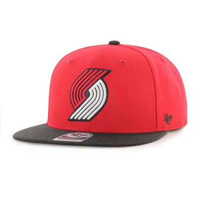 47 '  Red/black Portland Trail Blazers Two-tone No Shot Captain Snapback Hat