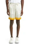Casablanca Straight-leg Printed Silk-satin Drawstring Shorts In Multicolor