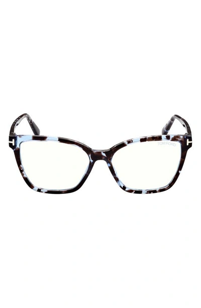 Tom Ford 53mm Butterfly Blue Light Blocking Glasses In Colored Havana