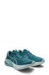 Asics Novablast 3 Running Shoe In Misty Pine/ Smoke Blue