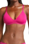 On Gossamer Sleek & Lace Wireless Lift Bra In Deep Magenta