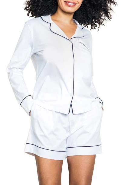 Petite Plume Luxe Pima Cotton Short Pyjamas In White