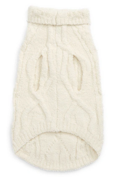 Barefoot Dreams Diamond Cable Pet Sweater In Cream