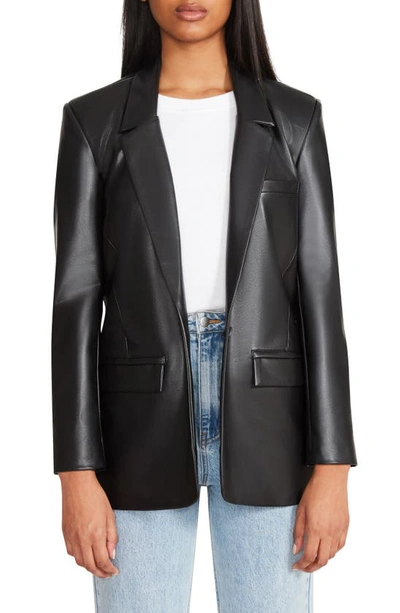 Bb Dakota By Steve Madden Singled Out Faux Leather Blazer In Black