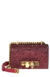 Alexander Mcqueen Mini Jeweled Crystal Embellished Satchel In Prune
