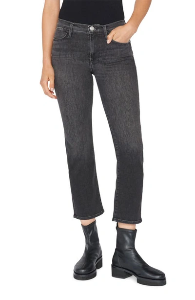 Frame Le High Straight-leg Jeans In Black Oak