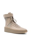 FEAR OF GOD FEAR OF GOD NUBUCK LEATHER MILITARY SNEAKERS IN NEUTRALS,FGTP-MSNU-DB16