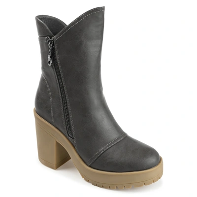 Journee Collection Collection Women's Tru Comfort Foam Jaquie Bootie In Gray