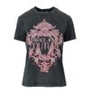 VERSACE JEANS COUTURE VERSACE JEANS COUTURE  BAROQUE GREY PINK T-SHIRT