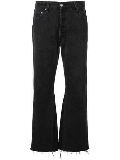 Re/done Flared Cropped Jeans In Black