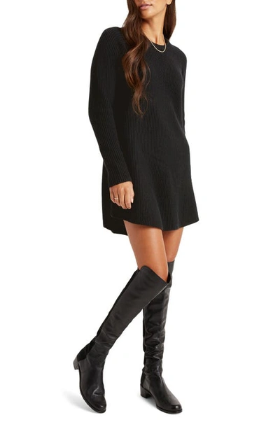 Splendid X Cella Jane Geneva Long Sleeve Sweater Dress In Black