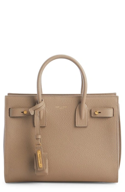 Saint Laurent Nano Sac De Jour Leather Tote In Dark Cappuccino