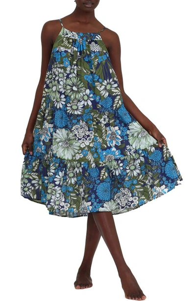 hydra blue dressing Kaia Dress Long / Blue Watercolor Blue Watercolor / XL main image 0
