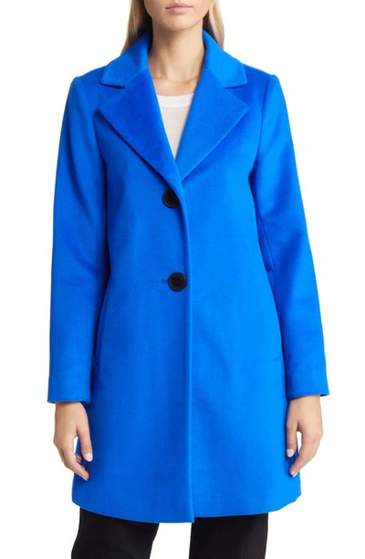 Sam Edelman Notch Collar Wool Blend Jacket In Classic Blue