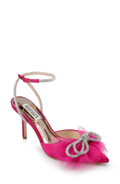 Badgley Mischka Women's Sacred Embellished Ankle Strap Pumps In Fuchsia Pink