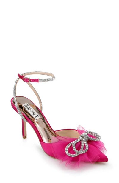 Badgley Mischka Women's Sacred Embellished Ankle Strap Pumps In Fuchsiasat