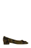 Ann Mashburn Buckle Flat In Camoflage Hair Calf