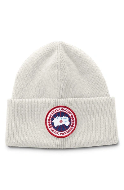 Canada Goose Arctic Disc Merino Wool Toque Beanie In White