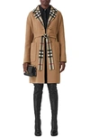 Burberry Reversible Check Double Face Wool Coat In Archive Beige Chk