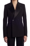 Bottega Veneta Compact Wool Two-button Blazer Jacket In Black