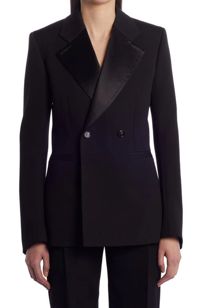 Bottega Veneta Compact Wool Jacket With Curved Sleeves In Black