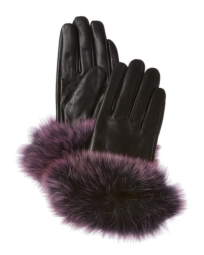 La Fiorentina Leather Gloves In Black