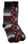 LORENZO UOMO STRIPE DOT DIAMOND 1 CREW SOCKS