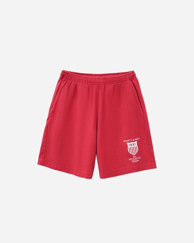 Sporty And Rich Athletic Team Gym Short In Red