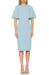 Alexia Admor Riley Flutter Sleeve Sheath Dress In Blue