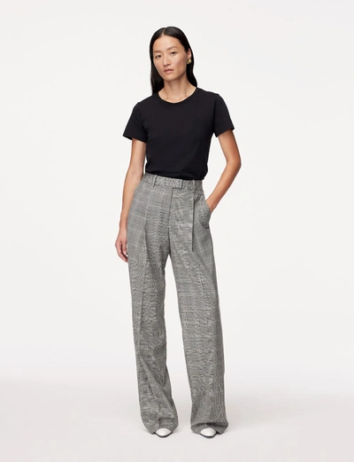 Another Tomorrow Relaxed Wide Leg Pant In Black/white