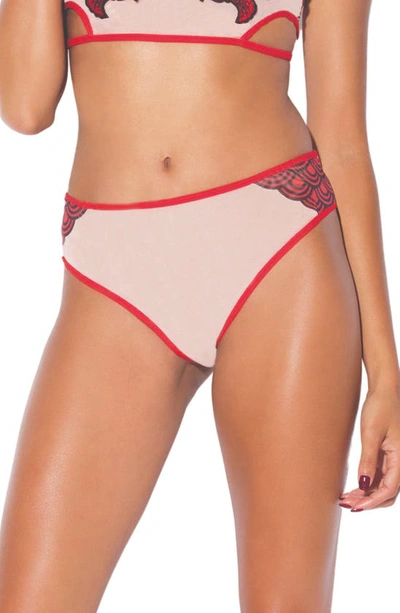 Hauty Mesh Panties In Red-nude