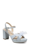 Lifestride Last Dance Platform Sandal In Pearl Blue Faux Leather/fabric