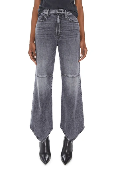 Mother The Dagger Flood High-waist Denim Jeans In Grey