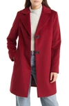Sam Edelman Notch Collar Wool Blend Jacket In Ruby