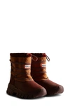 Hunter Wanderer Faux Shearling Waterproof Boot In Mawson Creek/ Muted Berry