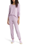 Bp. Print Brushed Knit Pajamas In Purple Herb Marl