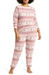 Bp. Comfy Pajamas In Red Russet Geo Fairisle