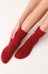 Oroblu Hilda Wool & Cashmere Blend Crew Socks In Red