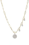 MEIRA T DIAMOND DISC PAPERCLIP CHAIN NECKLACE