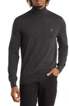 Polo Ralph Lauren Italian Wool Turtleneck Sweater In Dark Granite Heathr