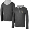 COLOSSEUM COLOSSEUM BLACK UCF KNIGHTS BALLOT WAFFLE-KNIT THERMAL LONG SLEEVE HOODIE T-SHIRT