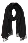 & Other Stories Fringe Wool Scarf In Black