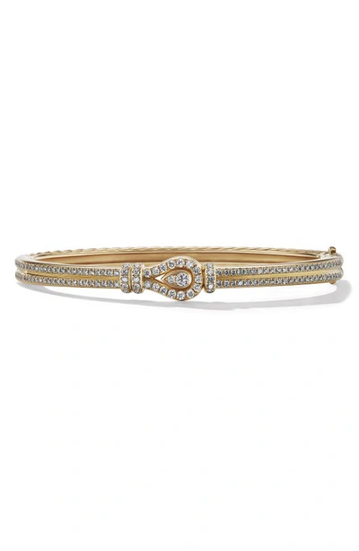 David Yurman Women's Thoroughbred Loop Bracelet In 18k Yellow Gold With 1.02 Tcw Pavé Diamonds
