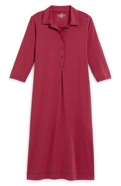 Vineyard Vines Sankaty Margo Stripe Shirtdress In Vineyard - Red