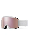 Smith Squad Chromapop™ Low Bridge Snow Goggles In White / Chromapop Rose Gold