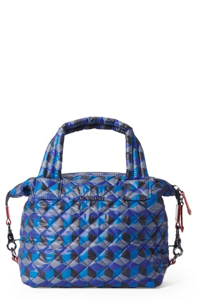 Mz Wallace Small Sutton Deluxe Quilted Nylon Tote In Sapphire Geo