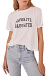 Favorite Daughter Collegiate Crop Graphic Tee In White