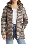 Cole Haan Signature Faux Down A-line Hooded Jacket In Ginger